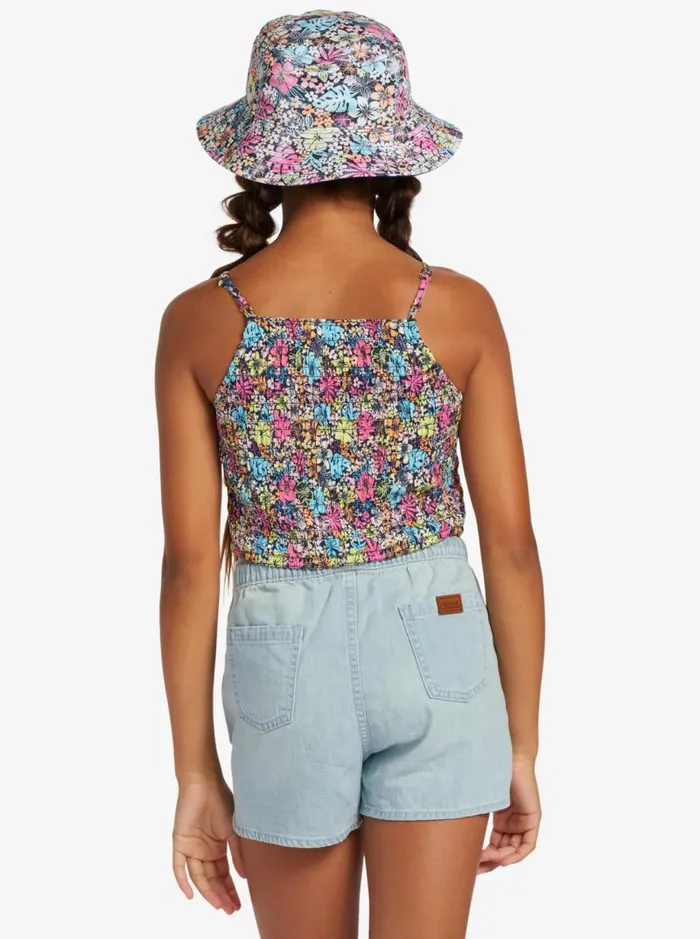 Roxy Tops Girl039s 416 Put It In A Love Song Strappy Crop Top For Girls Mood Indigo Tropical Rays 8211 Kids