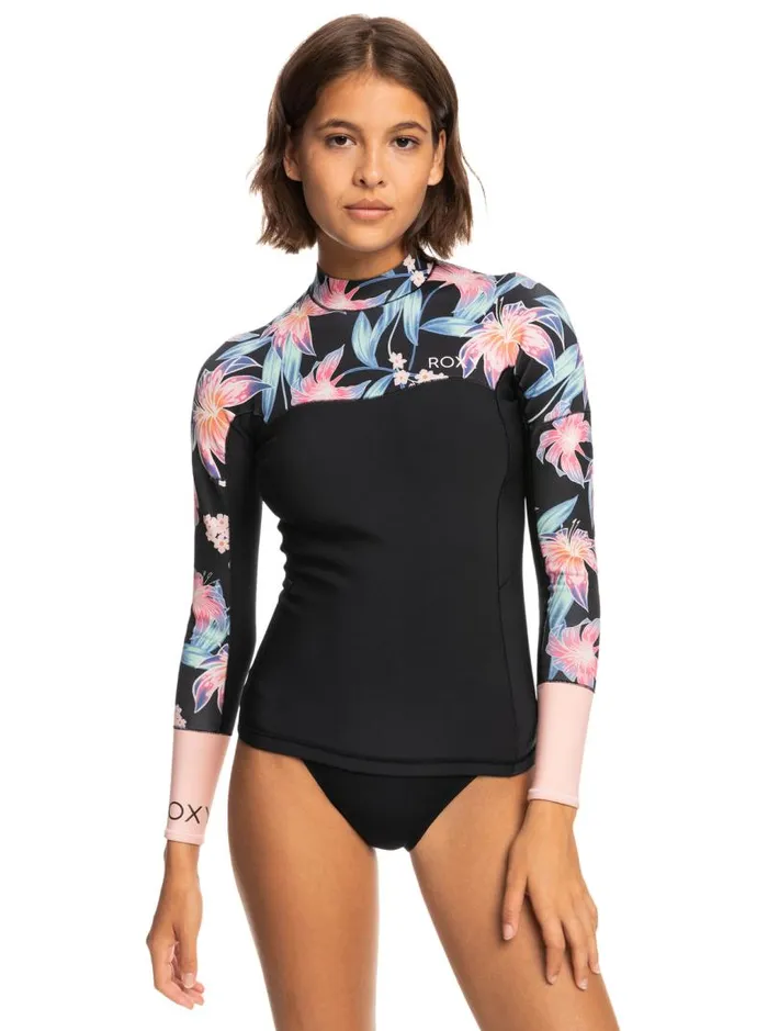 Roxy Wetsuits 1mm Swell Series Long Sleeve Wetsuit Top Anthracite Paradise Found S 8211 Women Roxy Wetsuits 1mm Swell Series Long Sleeve Wetsuit Top Anthracite Paradise Found S 8211 Women
