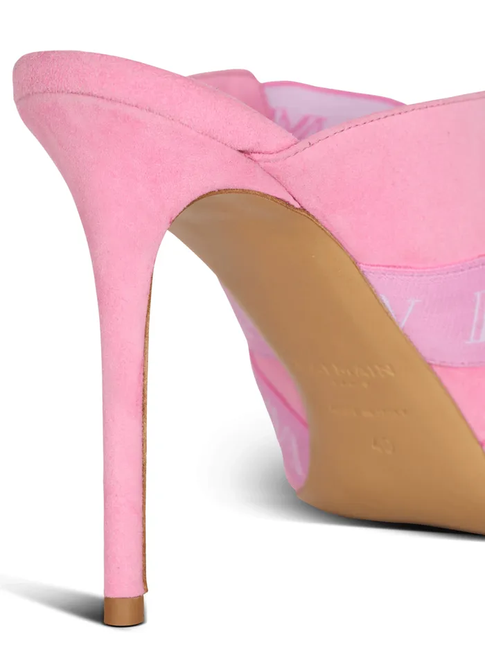 Ruby Mules With Vintage Straps Pink Women Balmain High Heels and Pumps