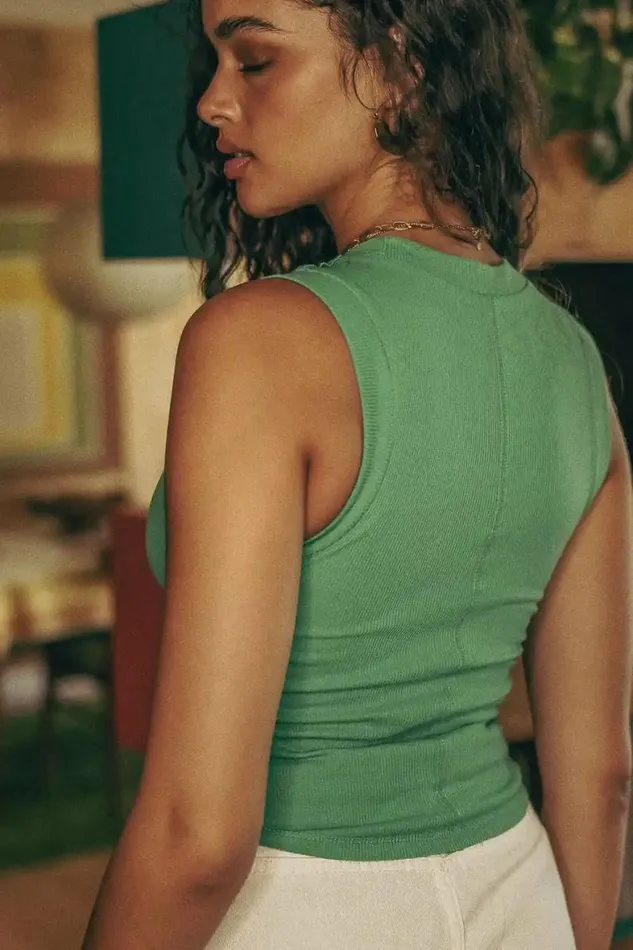 Ruby Tank In Green 8211 FINAL SALE Green Women Bohme Tees and Tanks