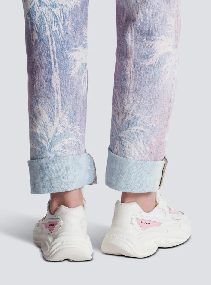 RunRow Leather And Nylon Sneakers White Women Balmain Sneakers