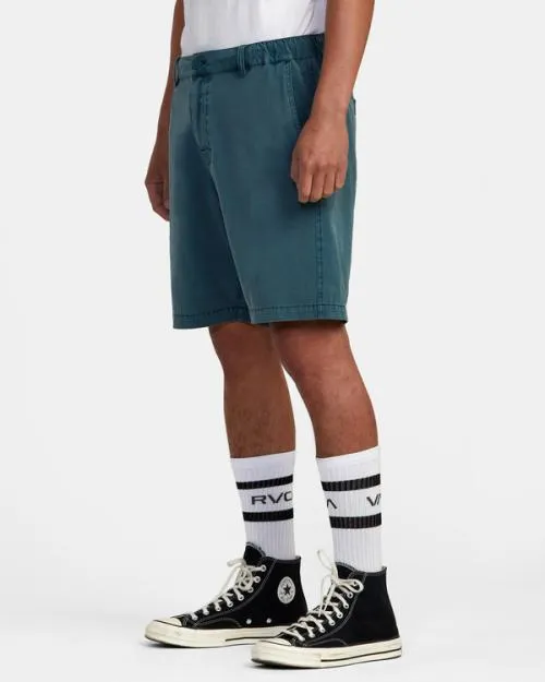 Rvca All Time Coastal Rinsed Hybrid 19034 Shorts Duck Blue Men Shorts and Hybrids