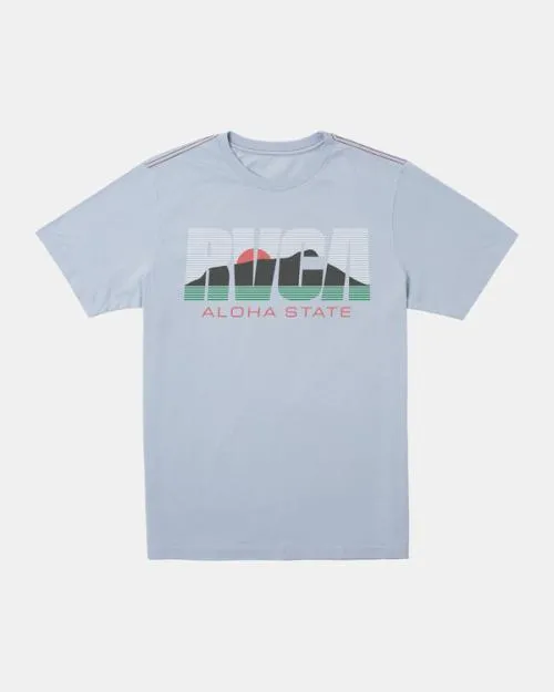 Rvca Aloha State Tee Deja Blue Men Short Sleeves