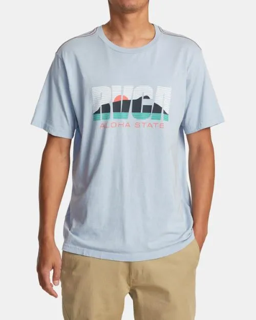 Rvca Aloha State Tee Deja Blue Men Short Sleeves