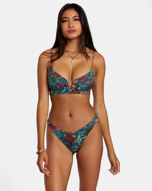 Rvca Ander Medium High Leg Bikini Bottoms Multi Women Bikini Bottoms