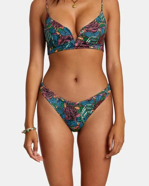 Rvca Ander Medium High Leg Bikini Bottoms Multi Women Bikini Bottoms
