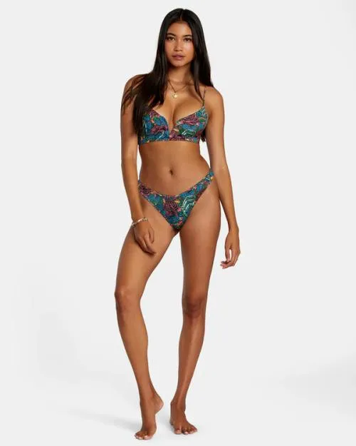 Rvca Ander Medium High Leg Bikini Bottoms Multi Women Bikini Bottoms