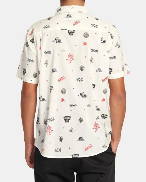 Rvca Arrivals Short Sleeve Shirt Natural Men Shirts and Flannels