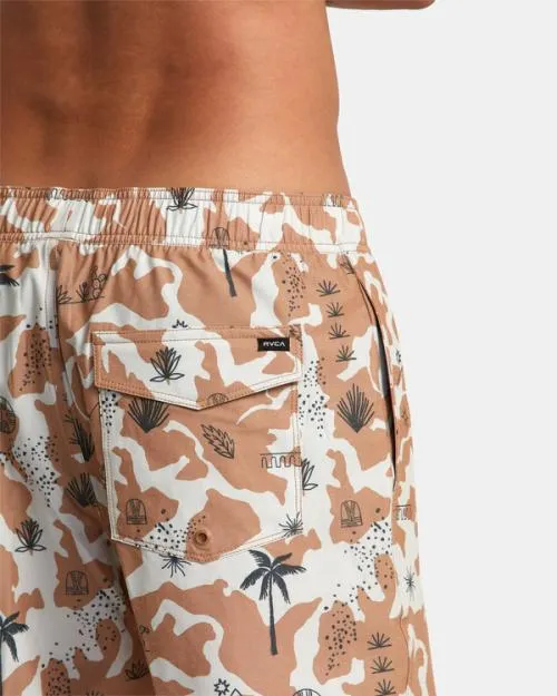 Rvca Atlas Elastic Waist Boardshorts 17034 Camel Men Boardshorts