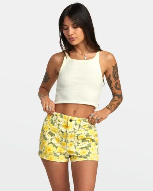 Rvca Belle Corduroy Shorts Fern Women Shorts and Skirts