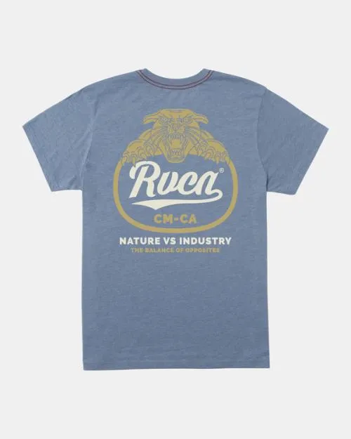 Rvca Boy039s Pantero TShirt Industrial Blue Boys Tees and Tanks