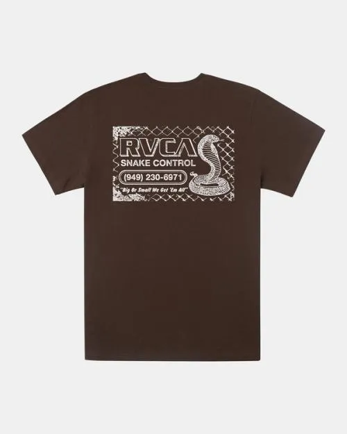 Rvca Boy039s Snake Control TShirt Chocolate Boys Tees and Tanks