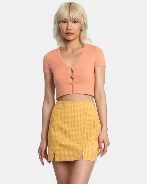 Rvca Brightside Mini Skirt Lilikoi Women Shorts and Skirts