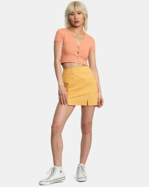 Rvca Brightside Mini Skirt Lilikoi Women Shorts and Skirts
