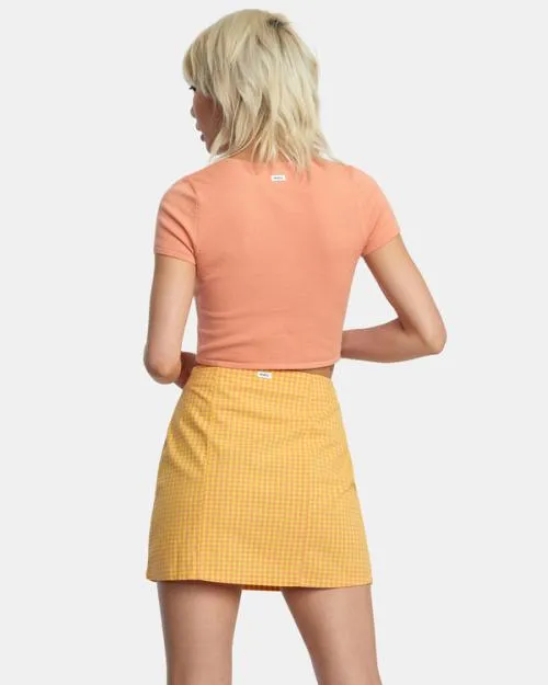 Rvca Brightside Mini Skirt Lilikoi Women Shorts and Skirts