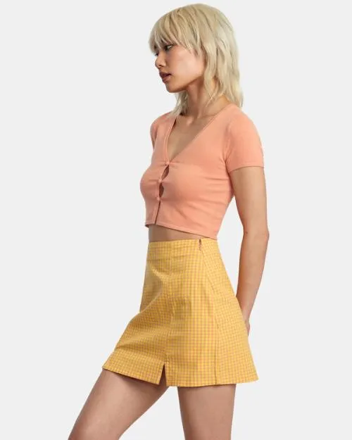 Rvca Brightside Mini Skirt Lilikoi Women Shorts and Skirts