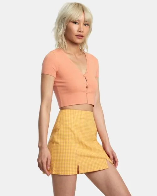 Rvca Brightside Mini Skirt Lilikoi Women Shorts and Skirts