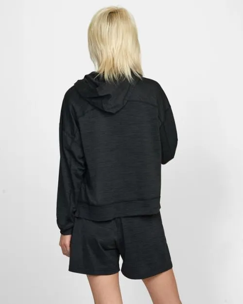 Rvca CAble Cropped Workout Hoodie Black SportWomen Tops