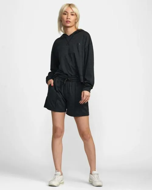 Rvca CAble Cropped Workout Hoodie Black SportWomen Tops