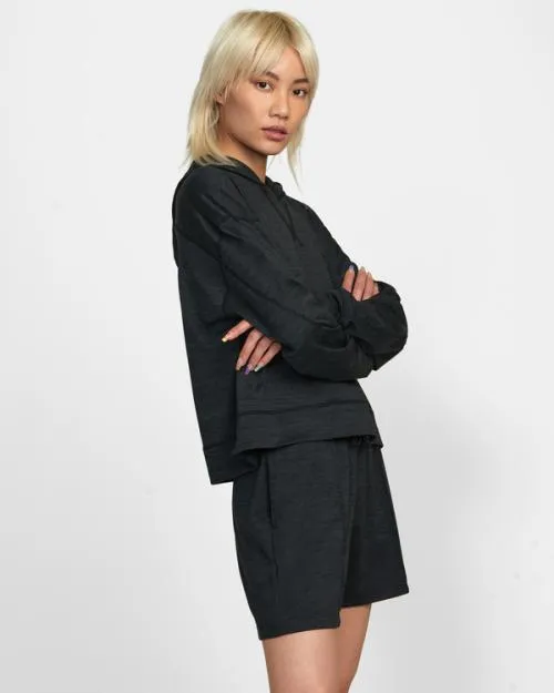 Rvca CAble Cropped Workout Hoodie Black SportWomen Tops