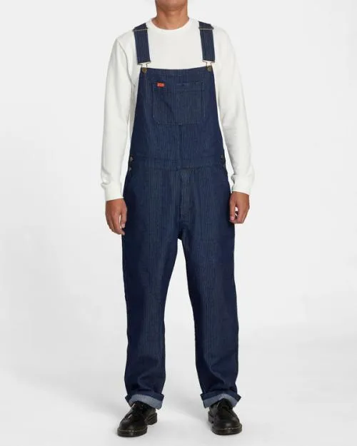 Rvca Chainmail Overalls Indigo Cord Men Pants