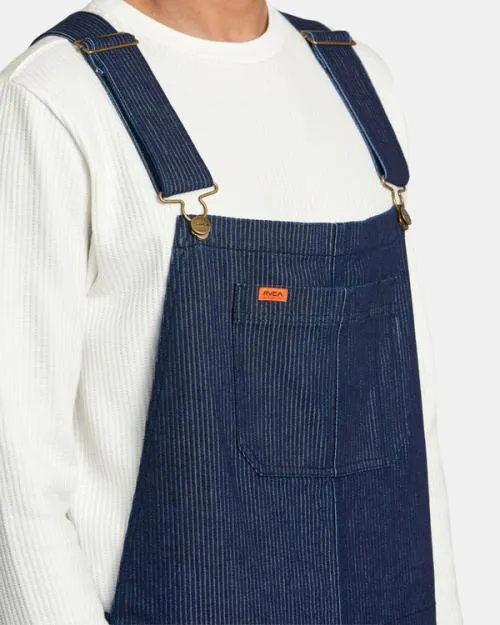 Rvca Chainmail Overalls Indigo Cord Men Pants