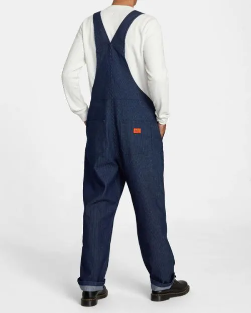 Rvca Chainmail Overalls Indigo Cord Men Pants