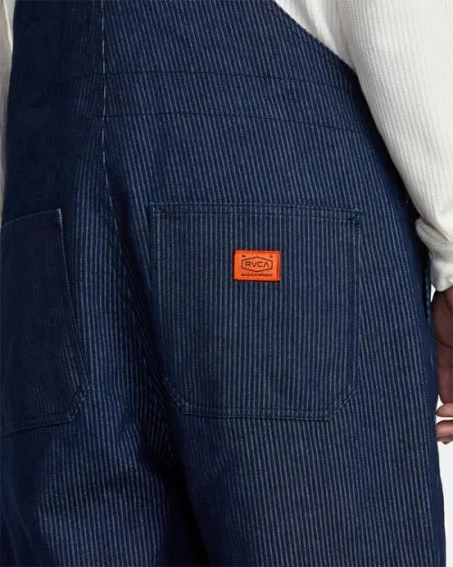 Rvca Chainmail Overalls Indigo Cord Men Pants