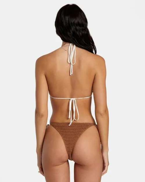 Rvca Cotton Crochet Halter Triangle Bikini Top Sienna Women Bikini Tops
