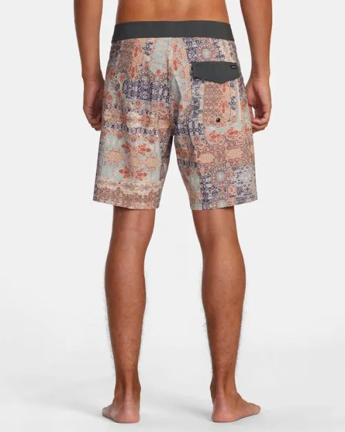 Rvca Davis Trunk Elastic Waist Red Earth Men Boardshorts