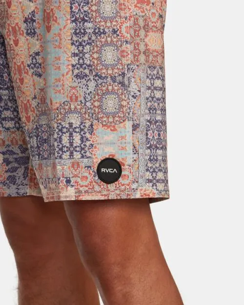 Rvca Davis Trunk Elastic Waist Red Earth Men Boardshorts