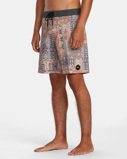 Rvca Davis Trunk Elastic Waist Red Earth Men Boardshorts