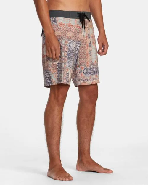 Rvca Davis Trunk Elastic Waist Red Earth Men Boardshorts