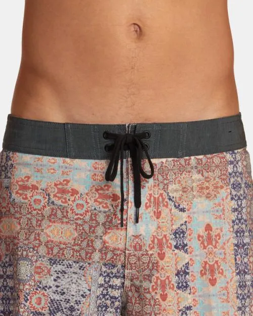 Rvca Davis Trunk Elastic Waist Red Earth Men Boardshorts