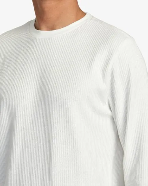 Rvca Day Shift Long Sleeve Thermal Shirt Off White Men Tees and Tanks