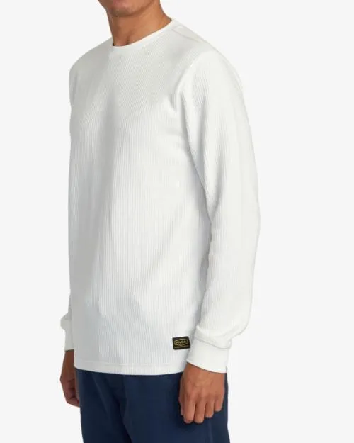 Rvca Day Shift Long Sleeve Thermal Shirt Off White Men Tees and Tanks