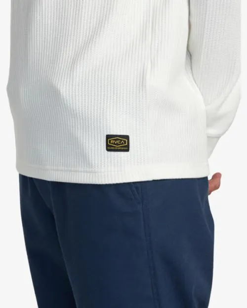 Rvca Day Shift Long Sleeve Thermal Shirt Off White Men Tees and Tanks