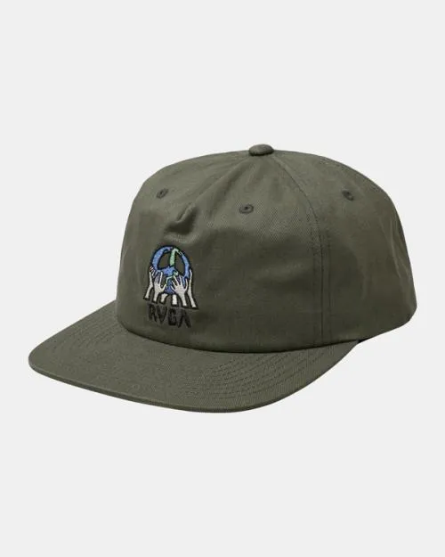 Rvca Earth Corp Snapback Hat Olive Men Hats and Beanies
