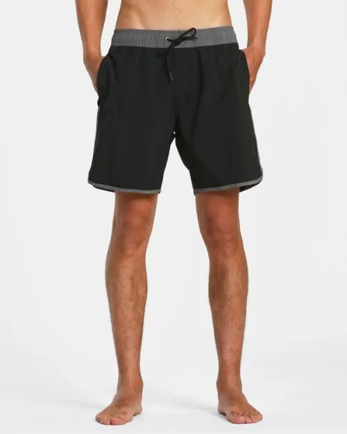Rvca Eastern Plus Elastic Waist Boardshorts 17034 Black Men Boardshorts