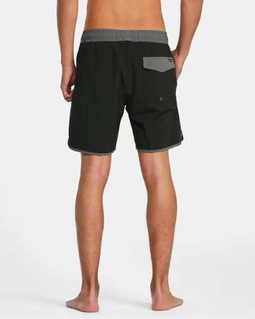 Rvca Eastern Plus Elastic Waist Boardshorts 17034 Black Men Boardshorts