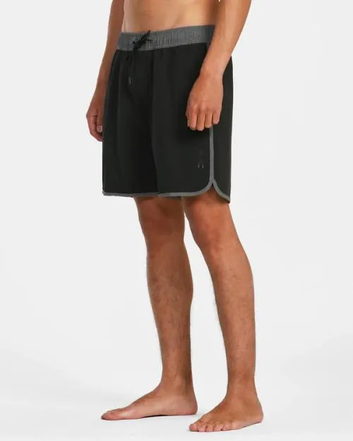 Rvca Eastern Plus Elastic Waist Boardshorts 17034 Black Men Boardshorts