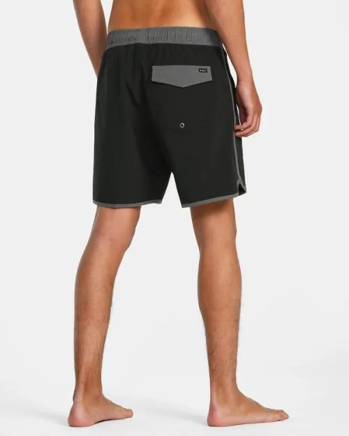 Rvca Eastern Plus Elastic Waist Boardshorts 17034 Black Men Boardshorts