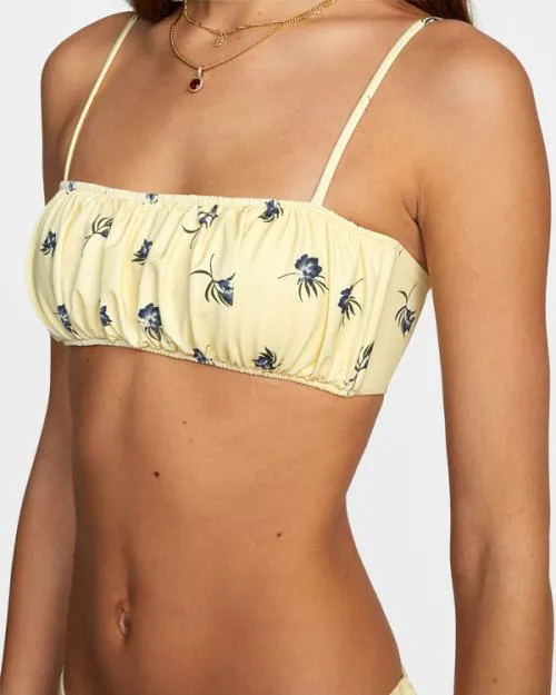 Rvca Easy To Love Bandeau Bikini Top Sunshine Women Bikini Tops