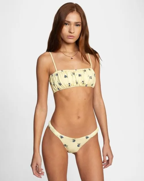 Rvca Easy To Love Bandeau Bikini Top Sunshine Women Bikini Tops