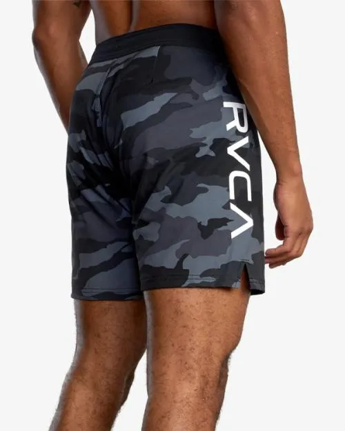 Rvca Fight Scrapper Elastic Waist Walkshorts 15034 Grey Camo Men Athletic Shorts