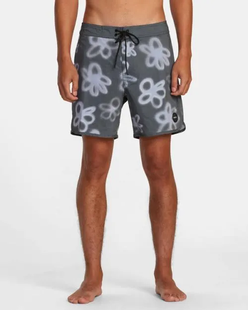Rvca Freeport Boardshorts 16034 Black Daisy Men Boardshorts