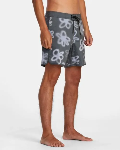 Rvca Freeport Boardshorts 16034 Black Daisy Men Boardshorts