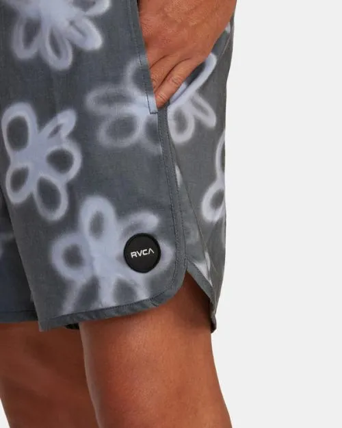 Rvca Freeport Boardshorts 16034 Black Daisy Men Boardshorts