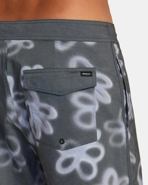 Rvca Freeport Boardshorts 16034 Black Daisy Men Boardshorts