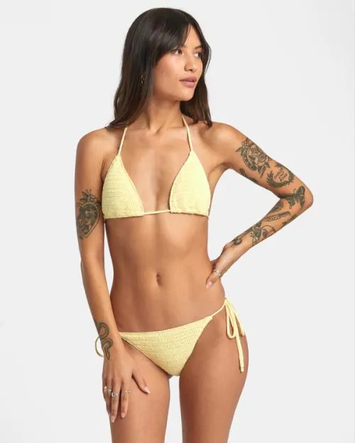 Rvca Glory Triangle Bikini Top Lemon Women Bikini Tops